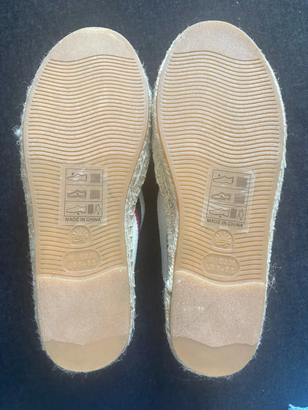 NEW Soludos Striped Canvas Espadrille Slip-On Shoes Navy Red White Size 5-5.5